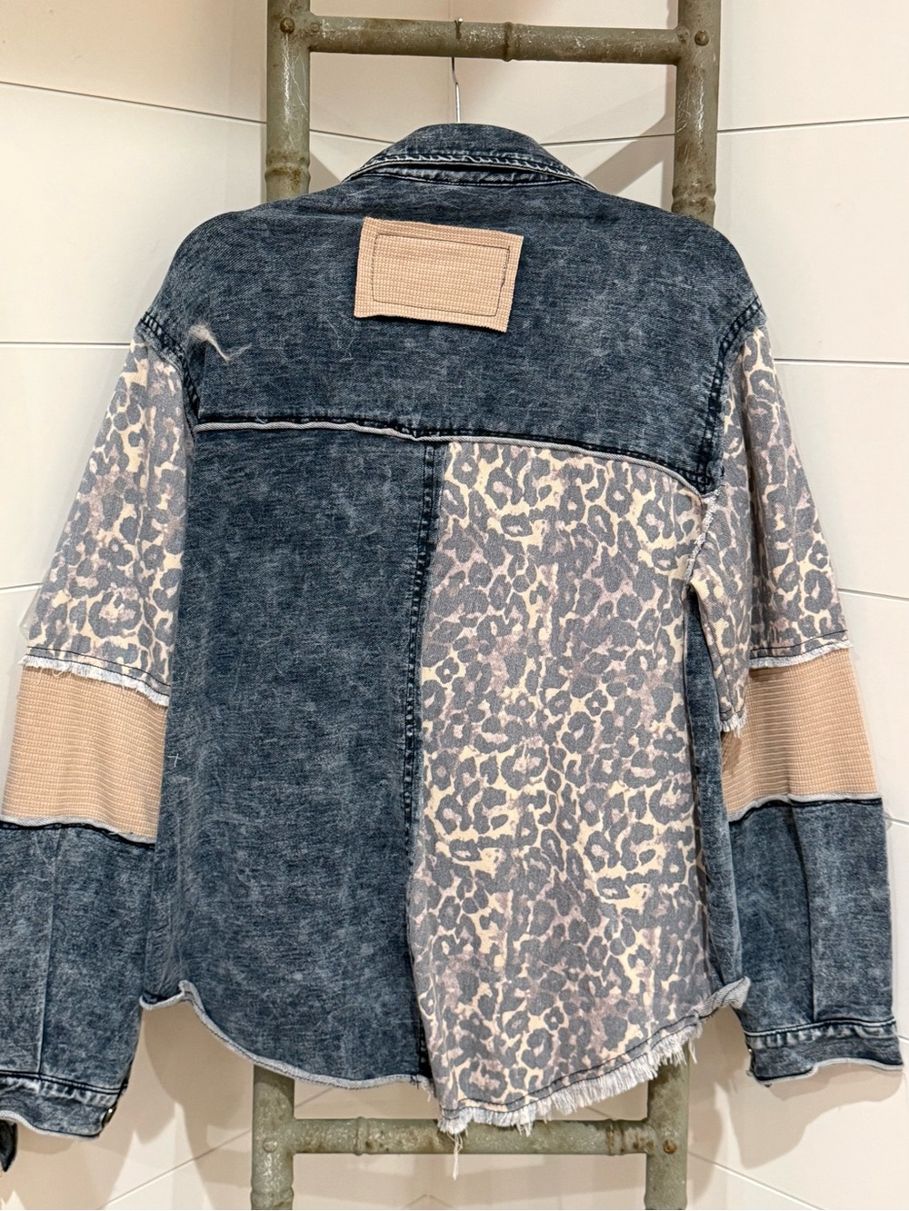 NEW POL SET : “The Demmie”Leopard & Washed Denim Jacket &Pant Set - Picture 6 of 6